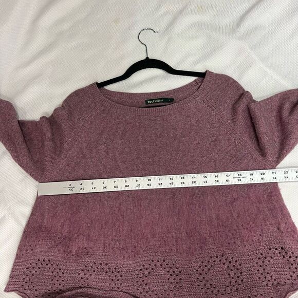 Anthropologie‎ Troubador Mauve Soft Viscose Wool Blend Sweater Sz L women’s - Picture 5 of 8